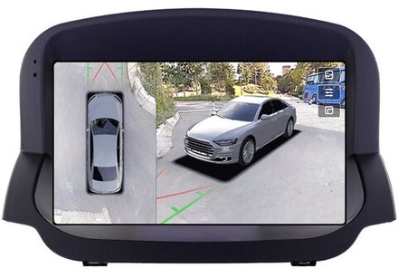 Магнитола для Ford EcoSport 2014-2017 (рамка под кожу) - Teyes CC3-2K-360 на Android 10, 2K QLED, 6Гб+128Гб, CarPlay, 4G SIM-слот, 4 камеры в комплекте