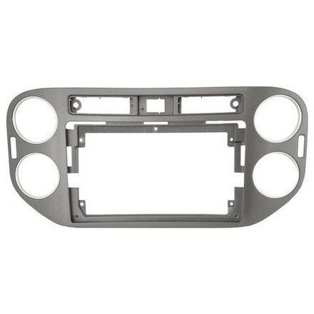 Комплект рамки с разъёмами 9"+can VW Tiguan 2011-2016 (квадратная аварийка, 20мм) серая
