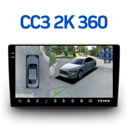 Магнитола в 10" рамку - Teyes CC3-2K-360 монитор 10.36" 2K QLED на Android 10, 6Гб+128Гб, CarPlay, 4G SIM-слот, 4 камеры в комплекте