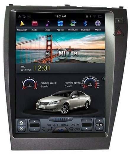 Магнитола для Lexus ES350 2006-2012 XV40 - Kuberg ZF-1118-Q6 вертикальный экран в стиле "Тесла" на Android 11, 8Гб+128Гб, CarPlay, 4G SIM-слот