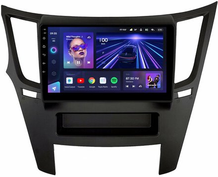 Магнитола для Subaru Legacy 5, Outback 4 2009-2014 (левый руль, рамка черная) - Teyes CC3 монитор 9" QLED на Android 10, ТОП процессор, 4+32Гб, CarPlay, 4G SIM-слот