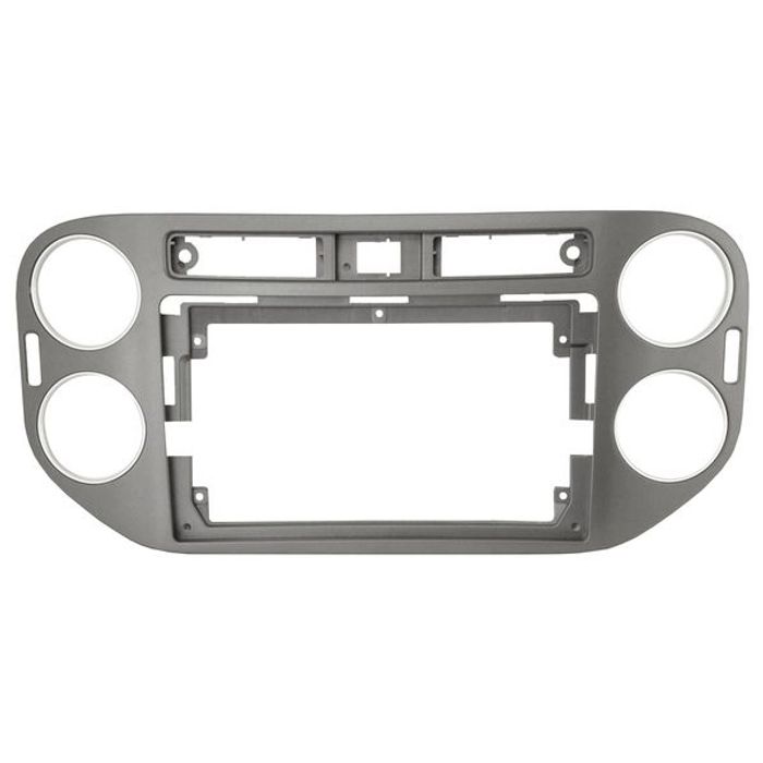 Комплект рамки с разъёмами 9"+can VW Tiguan 2011-2016 (квадратная аварийка, 20мм) серая