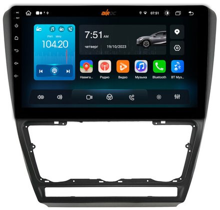 Магнитола для Skoda Octavia A5 2004-2013 (серебро/черный) - Airok RX-3202 Android 13, ТОП процессор, 8/128, SIM-слот