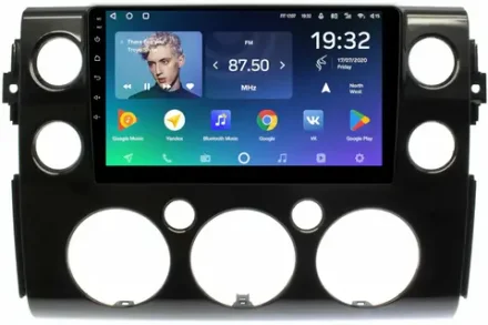 Магнитола для Toyota FJ Cruiser 2005-2022 (рамка черная) - Teyes CC2 PLUS монитор 9" QLED на Android 10, ТОП процессор, 4Гб+64Гб, 4G SIM-слот