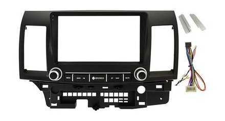 Комплект рамки с разъёмами 9" Mitsubishi Lancer X 2007-2014 с кнопками и крутилками