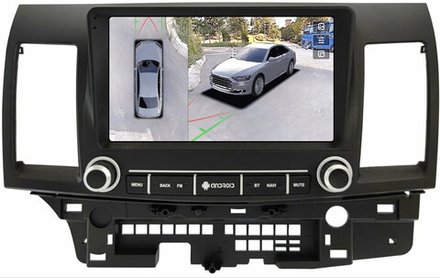 Магнитола для Mitsubishi Lancer X 2007-2016 (рамка с крутилками и кнопками) - Teyes CC3-2K-360 на Android 10, 2K QLED, 6Гб+128Гб, CarPlay, 4G SIM-слот, 4 камеры в комплекте