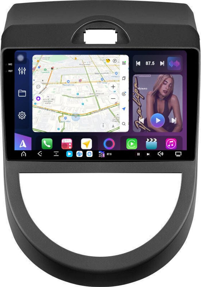 Магнитола для KIA Soul 1 2008-2011 - FarCar XXL3061M монитор 9.5" 2K QLED на Android 14, TS20, 8+256Гб, CarPlay, 4G SIM-слот