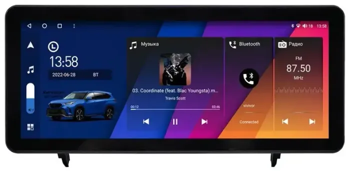 Магнитола для Lexus RX 2009-2012 (цветной, B) - Canbox H-Line 0081 монитор 12.3" QLED в стиле MERCEDES на Android 10, CarPlay, 4G SIM-слот