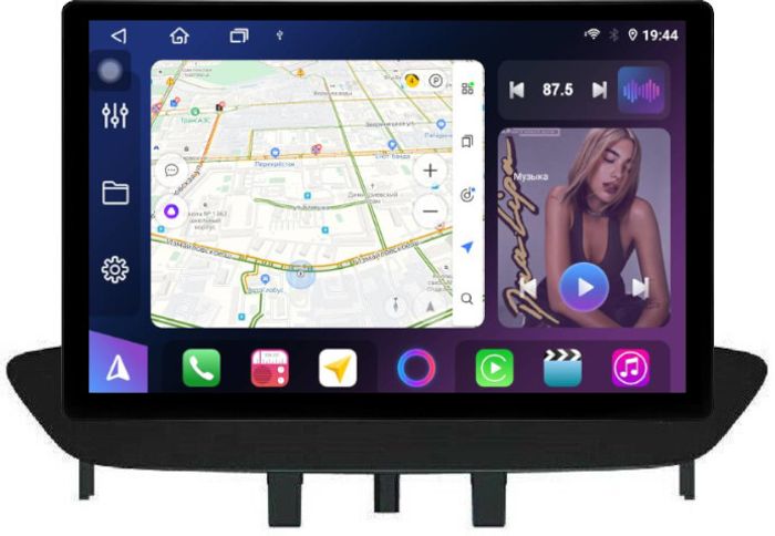 Магнитола для Renault Fluence, Megane 2009-2017 - FarCar BX877 монитор 13" 2K QLED на Android 13, TS10, 6+128, CarPlay, 4G SIM-слот