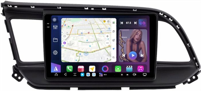 Магнитола для Hyundai Elantra 6 2018-2020 (штатная КЗВ) - FarCar GX1159M монитор 9.5" 2K QLED на Android 14, TS20, 6+128Гб, CarPlay, 4G SIM-слот