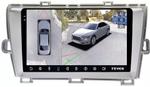 Магнитола для Toyota Prius 30 2009-2015 (левый руль, рамка серебро) - Teyes CC3-2K-360 на Android 10, Быстрая, 2K QLED, CarPlay, 4G SIM-слот, 4 камеры в комплекте