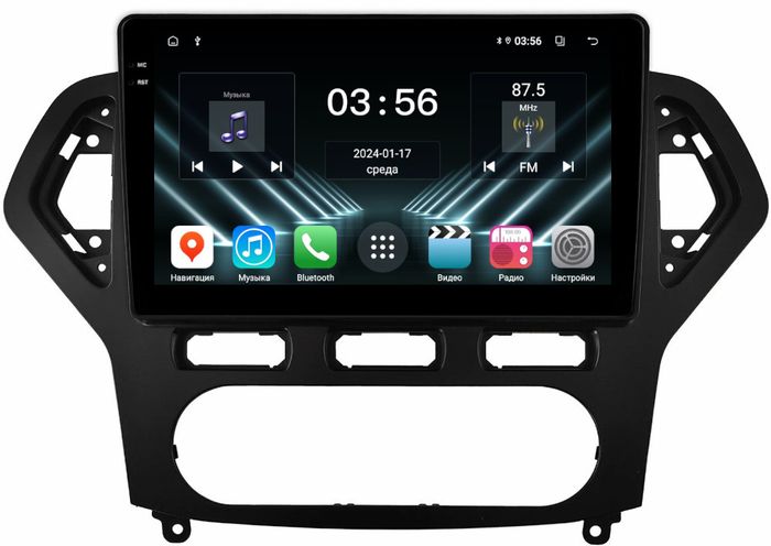 Магнитола для Ford Mondeo 4 2007-2010 (рамка черная) - FarCar S400-DX монитор 10.36" IPS на Android 13, CarPlay