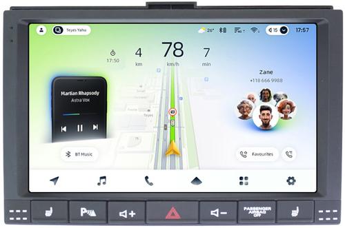 Магнитола для Volkswagen Touareg 1 2002-2010 (рамка с кнопками) - Teyes CC4L монитор 9" IPS на Android 14, Snapdragon 662, CarPlay, 4G SIM-слот