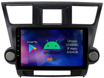 Магнитола для Toyota Highlander 2 2007-2013 XU40 - Airok RM-1122 Android 12, 8-ядер, 4/64Гб, SIM-слот (крутилки декоративные)