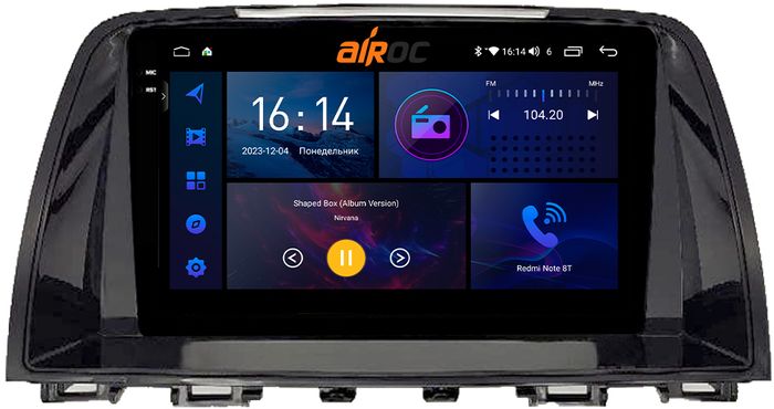 Магнитола для Mazda 6 2012-2014 - AIROC 2K RI-2425 Android 12, QLed+2K, ТОП процессор, 8/128Гб, CarPlay, SIM-слот