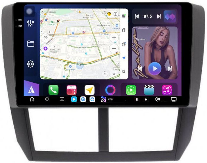 Магнитола для Subaru Forester 3 2008-2013, Impreza 3 2007-2011 - FarCar XXL062M монитор 9.5" 2K QLED на Android 14, TS20, 8+256Гб, CarPlay, 4G SIM-слот