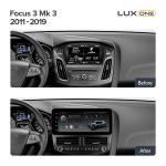 Магнитола для Ford Focus 3 2011-2019 - Teyes LUX ONE 360 монитор 12.3" 2K QLED на Android 10, Быстрая, CarPlay, 4G SIM-слот, 4 камеры в комплекте
