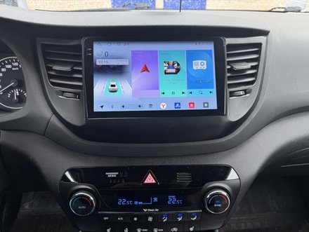 Магнитола для Hyundai Tucson 3 2015-2018 (без штатной КЗВ, рамка черная) - FarCar XXL9-8101BL-A монитор 9.5" 2K QLED на Android 14, TS20, 8+256Гб, CarPlay, 4G SIM-слот