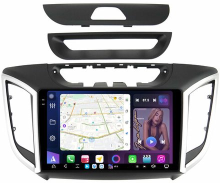 Магнитола для Hyundai Creta 1 2016-2021 (рамка 9) - FarCar XXL9-8004-9 монитор 9.5" 2K QLED на Android 14, TS20, 8+256Гб, CarPlay, 4G SIM-слот