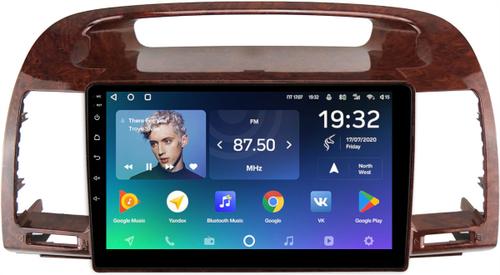 Магнитола для Toyota Camry 30 2001-2006 (рамка дерево 1) - Teyes CC2 PLUS монитор 9" QLED на Android 10, ТОП процессор, 4Гб+64Гб, 4G SIM-слот