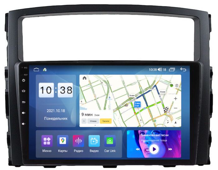 Магнитола для Mitsubishi Pajero 4 2006-2022 - Parafar PF458UHD на Android 13, QLED, ТОП процессор, 8Гб+128Гб, CarPlay, 4G SIM-слот