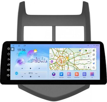 Магнитола для Chevrolet Aveo 2 2012-2015 - FarCar монитор 12.3" 2K QLED на Android 14, TS10, CarPlay, 4G SIM-слот