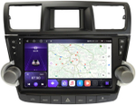 Магнитола для Toyota Highlander 2 2007-2013 XU40 - Kuberg SF-1431-2 (рамка кнопки + крутилки) QLed, Android 10, TS10, CarPlay, 4G SIM-слот