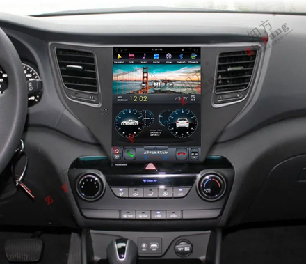 Магнитола для Hyundai Tucson 2015-2018 - Kuberg ZF-1075-DSP вертикальный экран 10.4" в стиле "Тесла" на Android 9, 4/64ГБ