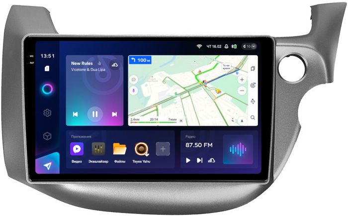 Магнитола для Honda FIT 2 2007-2014, FIT Shuttle - Teyes CC3-2K QLed Android 10, ТОП процессор, SIM-слот, CarPlay
