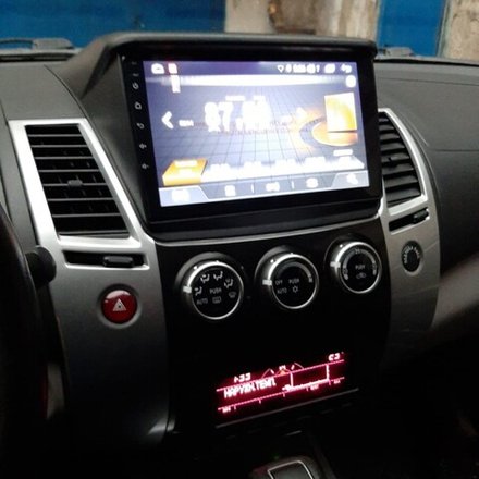 Магнитола для Mitsubishi L200 4, Pajero Sport 2 2006-2016 - FarCar BM094M монитор 9.5" QLED на Android 14, TS10, 4+32Гб, CarPlay, 4G SIM-слот