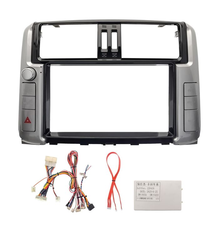Комплект рамки с разъёмами 9" Toyota Prado 150 2009-2013 взамен 7" Navi