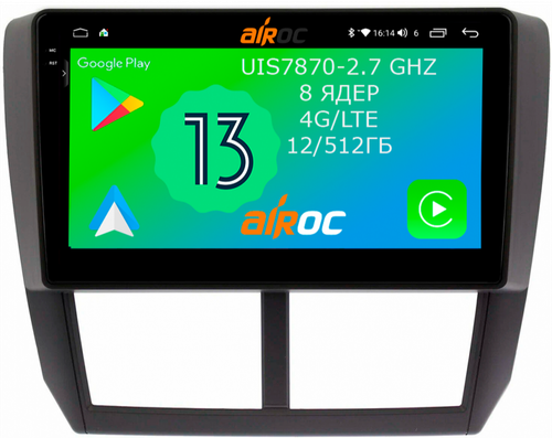 Магнитола для Subaru Forester, Impreza 2008-2013 - Airoc 2K AU-3403 на Android 13, TS20, 12/512Гб, SIM-слот