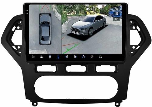 Магнитола для Ford Mondeo 4 2007-2010 (рамка черная) - FarCar BX1231M-360 монитор 10.36" 2K QLED на Android 13, 6Гб+128Гб, CarPlay, 4G SIM-слот, 4 камеры в комплекте