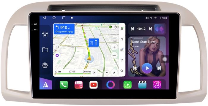 Магнитола для Nissan March K12 / Micra K12 / 2002-2010 - FarCar S400-TS18 монитор 9.5" QLED на Android 14, CarPlay, 4G SIM-слот