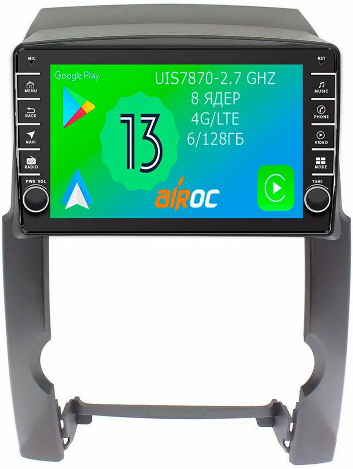 Магнитола для KIA Sorento XM 2009-2012 - Airoc AB-2302 (кнопки и крутилки), Android 13, Быстрая, SIM-слот, CarPlay