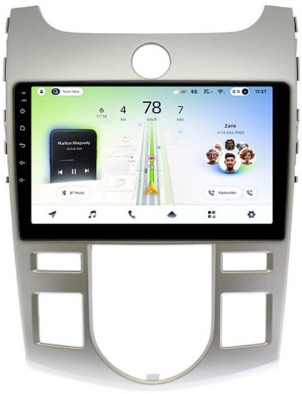 Магнитола для KIA Cerato 2 2008-2013 (климат, рамка серебро) - Teyes CC4L монитор 9" IPS на Android 14, Snapdragon 662, CarPlay, 4G SIM-слот