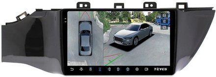 Магнитола для KIA Rio 4, Rio X-Line 2017-2020 (рамка под 9" без кнопки) - Teyes CC3-2K-360 на Android 10, 2K QLED, 6Гб+128Гб, CarPlay, 4G SIM-слот, 4 камеры в комплекте