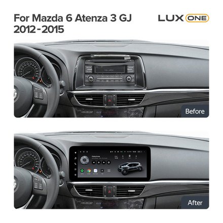 Магнитола для Mazda 6 GJ 2012-2015 - Teyes LUX ONE ROUND монитор 12.3" 2K QLED на Android 10, ТОП процессор, CarPlay, 4G SIM-слот