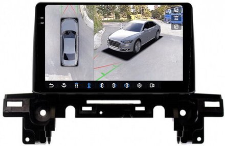 Магнитола для Mazda CX-5 KF 2017-2024, CX-8 - FarCar BX3035M-360 монитор 9.5" 2K QLED на Android 13, 6Гб+128Гб, CarPlay, 4G SIM-слот, 4 камеры в комплекте
