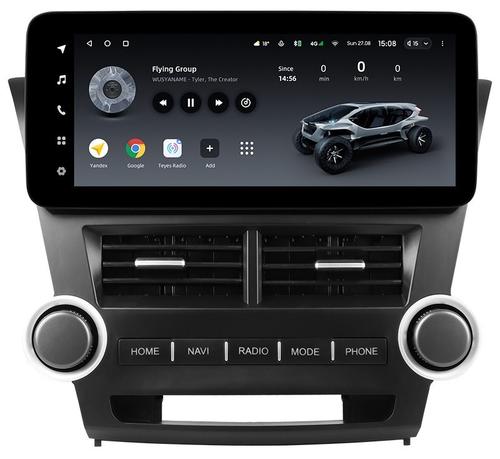 Магнитола для Toyota Highlander 2 XU40 2007-2013 (поддержка JBL, рамка LUX) - Teyes LUX ONE ROUND монитор 12.3" 2K QLED на Android 10, CarPlay, 4G SIM-слот