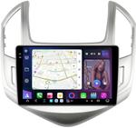Магнитола для Chevrolet Cruze 1 2012-2015 (рамка серебро) - FarCar S500-TS20 монитор 9.5" 2K QLED на Android 14, Быстрейшая, CarPlay, 4G SIM-слот