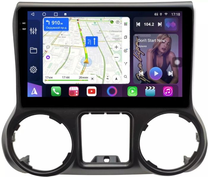 Магнитола для Jeep Wrangler 3 2010-2014 - FarCar S400-TS18 монитор 10.36" QLED на Android 14, CarPlay, 4G SIM-слот