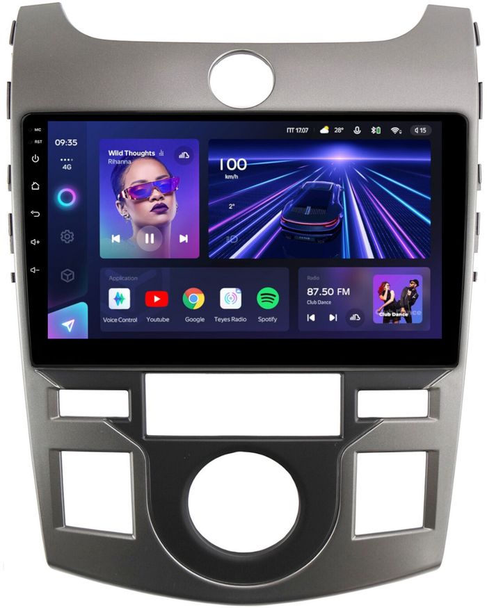 Магнитола для KIA Cerato 2 Koup 2008-2013 (купе) - Teyes CC3 монитор 9" QLED на Android 10, ТОП процессор, 4+32Гб, CarPlay, 4G SIM-слот