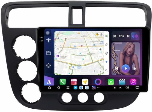 Магнитола для Honda Civic 7 2001-2005 левый руль - FarCar GX9-9662L монитор 9.5" 2K QLED на Android 14, TS20, 6+128Гб, CarPlay, 4G SIM-слот