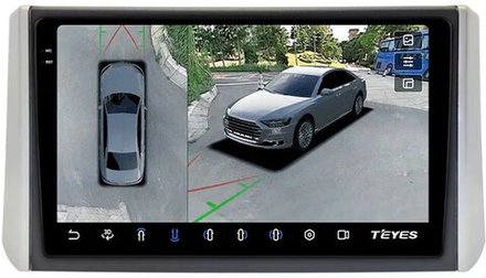 Магнитола для Mitsubishi Xpander, Xpander Cross (рамка под 9") - Teyes CC3-2K-360 на Android 10, 2K QLED, 6Гб+128Гб, CarPlay, 4G SIM-слот, 4 камеры в комплекте
