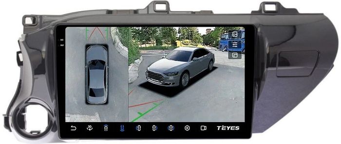 Магнитола для Toyota Hilux 8 2015-2023+ - Teyes CC3-2K-360 на Android 10, 2K QLED, 6Гб+128Гб, CarPlay, 4G SIM-слот, 4 камеры в комплекте