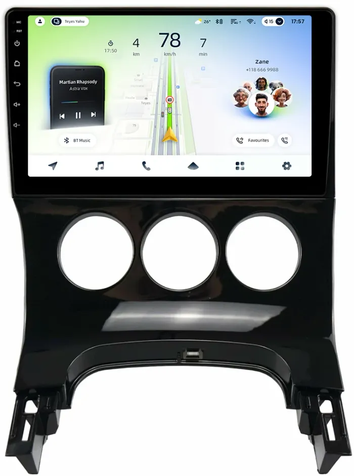 Магнитола для Peugeot 3008 2010-2017 (кондиционер) - Teyes CC4L-DTS монитор 9" IPS на Android 14, Быстрая, Snapdragon 662, CarPlay, 4G SIM-слот