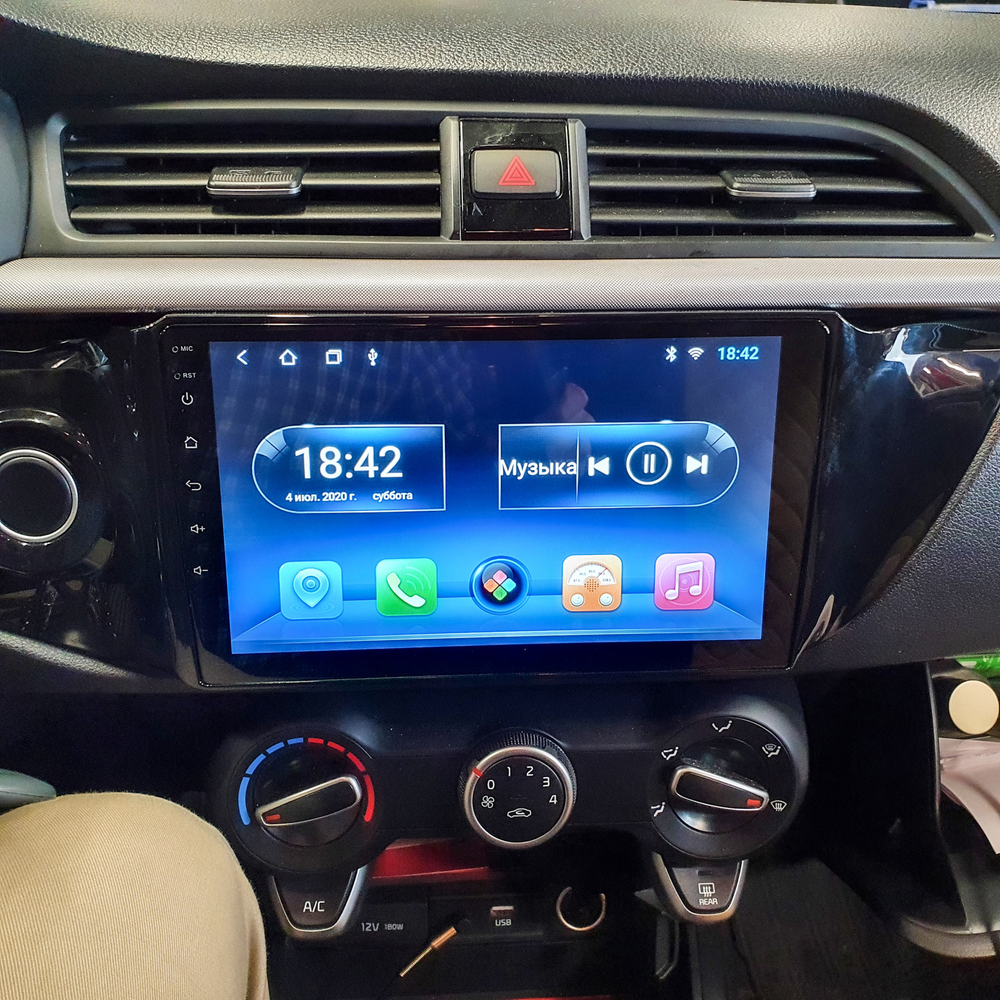 Магнитола для KIA Rio 4, Rio X-Line 2017-2020 (рамка под 9" с кнопкой) - Airok RM-2312 Android 12, 8-ядер, 4/64Гб, SIM-слот