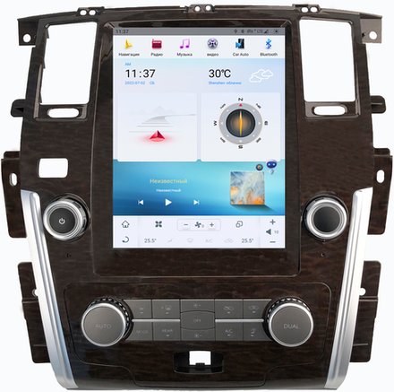 Магнитола для Nissan Patrol Y62, Infiniti QX56/QX80 2010-2019 (поддержка Bose, 360 и мониторов) - Kuberg ZF-1222-Q6 в стиле "Тесла" монитор 12.1" на Android 11, 8/128Гб, CarPlay, 4G SIM-слот
