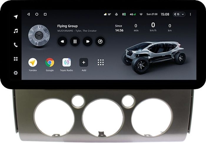 Магнитола для Toyota FJ Cruiser 2005-2022 (рамка серая) - Teyes LUX ONE ROUND монитор 12.3" 2K QLED на Android 10, CarPlay, 4G SIM-слот